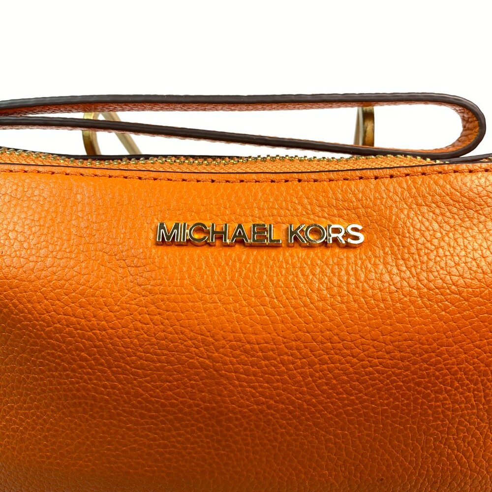 Michael Kors Leather Wristlet Mandarin Orange 🧡 Mandy - Picture 5 of 7